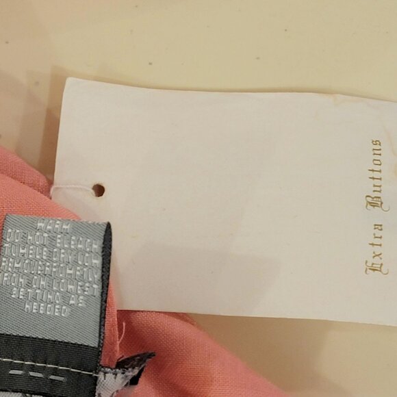 Vintage 90s Linen Shirt Set Women 2X Plus Colorful Blouse Tank Top Pink New Tags - Picture 9 of 15